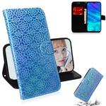 For Huawei P Smart 2019 Solid Color Colorful Magnetic Buckle Horizontal Flip PU Leather Case with Holder & Card Slots & Wallet & Lanyard(Blue)