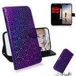 For Huawei P20 Lite / Nova 3e Solid Color Colorful Magnetic Buckle Horizontal Flip PU Leather Case with Holder & Card Slots & Wallet & Lanyard(Purple)