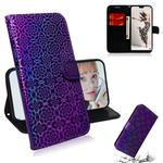 For Huawei P20 Pro Solid Color Colorful Magnetic Buckle Horizontal Flip PU Leather Case with Holder & Card Slots & Wallet & Lanyard(Purple)