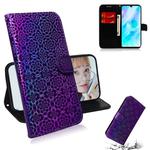For Huawei P30 Lite / Nova 4e Solid Color Colorful Magnetic Buckle Horizontal Flip PU Leather Case with Holder & Card Slots & Wallet & Lanyard(Purple)