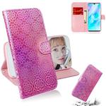 For Huawei P30 Lite / Nova 4e Solid Color Colorful Magnetic Buckle Horizontal Flip PU Leather Case with Holder & Card Slots & Wallet & Lanyard(Pink)