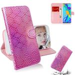 For Huawei P30 Pro Solid Color Colorful Magnetic Buckle Horizontal Flip PU Leather Case with Holder & Card Slots & Wallet & Lanyard(Pink)