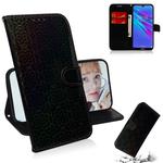 For Huawei Y6 2019 Solid Color Colorful Magnetic Buckle Horizontal Flip PU Leather Case with Holder & Card Slots & Wallet & Lanyard(Black)