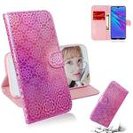 For Huawei Y6 2019 Solid Color Colorful Magnetic Buckle Horizontal Flip PU Leather Case with Holder & Card Slots & Wallet & Lanyard(Pink)