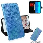 For Huawei Y9 (2019) / Enjoy 9 Plus Solid Color Colorful Magnetic Buckle Horizontal Flip PU Leather Case with Holder & Card Slots & Wallet & Lanyard(Blue)
