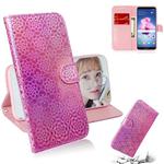For Huawei Enjoy 7S / Honor 9 Lite Solid Color Colorful Magnetic Buckle Horizontal Flip PU Leather Case with Holder & Card Slots & Wallet & Lanyard(Pink)