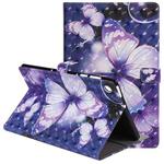 For Lenovo Tab M10 Plus TB-X606F 3D Painted Pattern Horizontal Flip Leather Case with Holder & Card Slots & Wallet & Sleep / Wake-up Function (Purple Butterfly)