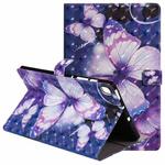 For Samsung Galaxy S6 Lite P610 3D Painted Pattern Horizontal Flip Leather Case with Holder & Card Slots & Wallet & Sleep / Wake-up Function (Purple Butterfly)