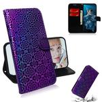 For Huawei Honor 20 Solid Color Colorful Magnetic Buckle Horizontal Flip PU Leather Case with Holder & Card Slots & Wallet & Lanyard(Purple)