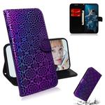 For Huawei Honor 20 Pro Solid Color Colorful Magnetic Buckle Horizontal Flip PU Leather Case with Holder & Card Slots & Wallet & Lanyard(Purple)
