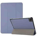 3-folding Skin Texture Horizontal Flip TPU + PU Leather Case with Holder For iPad Air 2022 / 2020 10.9 (Lavender Grey)