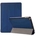 3-folding Skin Texture Horizontal Flip TPU + PU Leather Case with Holder For iPad 9.7 (2018) / 9.7 (2017) / air / air2(Navy Blue)