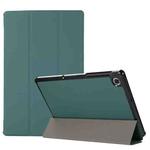 3-folding Skin Texture Horizontal Flip TPU + PU Leather Case with Holder For Lenovo M10 Plus(Green)