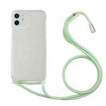 For iPhone 12 mini Shockproof Ultra-thin TPU + Acrylic Protective Case with Lanyard (Light Green)