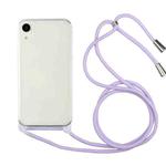 For iPhone X / XS Shockproof Ultra-thin TPU + Acrylic Protective Case with Lanyard(Light Purple)