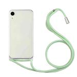For iPhone X / XS Shockproof Ultra-thin TPU + Acrylic Protective Case with Lanyard(Light Green)