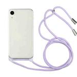 For iPhone XS Max Shockproof Ultra-thin TPU + Acrylic Protective Case with Lanyard(Light Purple)