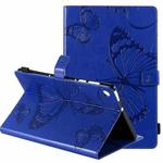For Lenovo Tab M10 Plus TB-X606F Pressed Printing Butterfly Pattern Horizontal Flip Leather Case with Holder & Card Slots & Wallet & Sleep / Wake-up Function (Blue)