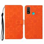 For Huawei P smart 2020 Ethnic Style Embossed Pattern Horizontal Flip Leather Case with Holder & Card Slots & Wallet & Lanyard(Orange)