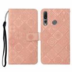 For Huawei P Smart Z / Y9 Prime 2019 Ethnic Style Embossed Pattern Horizontal Flip Leather Case with Holder & Card Slots & Wallet & Lanyard(Pink)