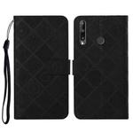 Huawei P40 lite E / Y7p Ethnic Style Embossed Pattern Horizontal Flip Leather Case with Holder & Card Slots & Wallet & Lanyard(Black)