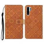 For Huawei P30 Pro Ethnic Style Embossed Pattern Horizontal Flip Leather Case with Holder & Card Slots & Wallet & Lanyard(Brown)