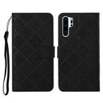For Huawei P30 Pro Ethnic Style Embossed Pattern Horizontal Flip Leather Case with Holder & Card Slots & Wallet & Lanyard(Black)