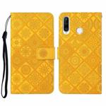 For Huawei P30 lite Ethnic Style Embossed Pattern Horizontal Flip Leather Case with Holder & Card Slots & Wallet & Lanyard(Yellow)