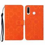 For Huawei P30 lite Ethnic Style Embossed Pattern Horizontal Flip Leather Case with Holder & Card Slots & Wallet & Lanyard(Orange)