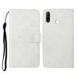 For Huawei P30 lite Ethnic Style Embossed Pattern Horizontal Flip Leather Case with Holder & Card Slots & Wallet & Lanyard(White)