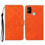 For Huawei Honor 9A Ethnic Style Embossed Pattern Horizontal Flip Leather Case with Holder & Card Slots & Wallet & Lanyard(Orange)