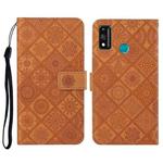 For Huawei Honor 9X Lite Ethnic Style Embossed Pattern Horizontal Flip Leather Case with Holder & Card Slots & Wallet & Lanyard(Brown)