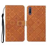 For Huawei Honor 9X / 9X Pro Ethnic Style Embossed Pattern Horizontal Flip Leather Case with Holder & Card Slots & Wallet & Lanyard(Brown)