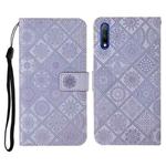For Huawei Honor 9X / 9X Pro Ethnic Style Embossed Pattern Horizontal Flip Leather Case with Holder & Card Slots & Wallet & Lanyard(Purple)