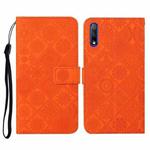 For Huawei Honor 9X / 9X Pro Ethnic Style Embossed Pattern Horizontal Flip Leather Case with Holder & Card Slots & Wallet & Lanyard(Orange)