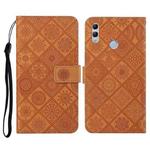 For Huawei P smart 2019 / Honor 10 Lite Ethnic Style Embossed Pattern Horizontal Flip Leather Case with Holder & Card Slots & Wallet & Lanyard(Brown)