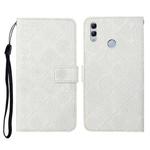 For Huawei P smart 2019 / Honor 10 Lite Ethnic Style Embossed Pattern Horizontal Flip Leather Case with Holder & Card Slots & Wallet & Lanyard(White)
