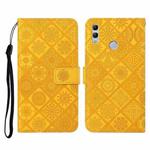 For Huawei Honor 8X Ethnic Style Embossed Pattern Horizontal Flip Leather Case with Holder & Card Slots & Wallet & Lanyard(Yellow)