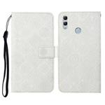 For Huawei Honor 8X Ethnic Style Embossed Pattern Horizontal Flip Leather Case with Holder & Card Slots & Wallet & Lanyard(White)