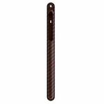 TPU Carbon Fiber Pattern Capacitor Stylus Pen Protective Case with Hook For Apple Pencil 1(Brown)