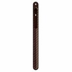 TPU Carbon Fiber Pattern Capacitor Stylus Pen Protective Case with Hook For Apple Pencil 2(Brown)