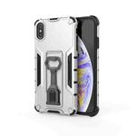 For iPhone XS Max Peacock Style PC + TPU Protective Case with Bottle Opener(Silver)