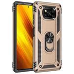 For Xiaomi Poco X3 NFC Shockproof TPU + PC Protective Case with 360 Degree Rotating Holder(Gold)