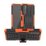 For Huawei P Smart(2021)/Y7a Tire Texture Shockproof TPU+PC Protective Case with Holder(Orange)