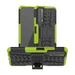 For Huawei P Smart(2021)/Y7a Tire Texture Shockproof TPU+PC Protective Case with Holder(Green)