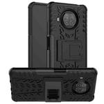 For Xiaomi Mi 10T Lite 5G Tire Texture Shockproof TPU+PC Protective Case with Holder(Black)