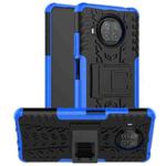 For Xiaomi Mi 10T Lite 5G Tire Texture Shockproof TPU+PC Protective Case with Holder(Blue)