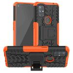 For OnePlus Nord N10 5G Tire Texture Shockproof TPU+PC Protective Case with Holder(Orange)