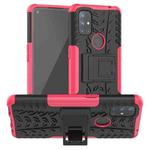 For OnePlus Nord N10 5G Tire Texture Shockproof TPU+PC Protective Case with Holder(Pink)