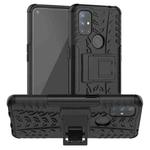 For OnePlus Nord N10 5G Tire Texture Shockproof TPU+PC Protective Case with Holder(Black)